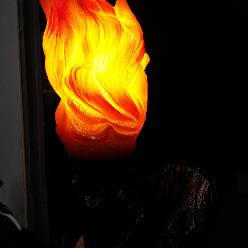 Rynx | Resin Torch Shaped Wall Lamp Decorative Single Bulb Foyer Wall Mounted Lamp in Orange