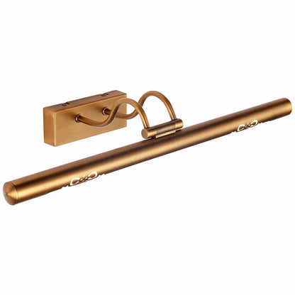 Rynx | Bronze Perforated Tube Wall Lamp Traditional Metal Bathroom Rotatable LED Mirror Lighting