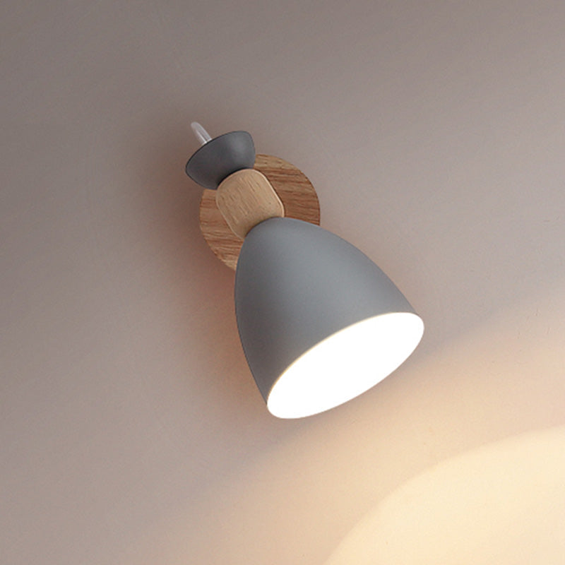 Rynx | Rotatable Shade Metal Wall Mounted Reading Light Macaron Style 1-Light Wall Lamp for Bedroom