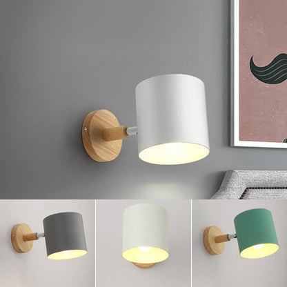 Rynx | Rotatable Shade Metal Wall Mounted Reading Light Macaron Style 1-Light Wall Lamp for Bedroom