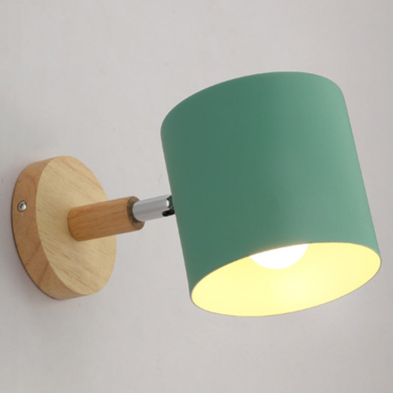 Rynx | Rotatable Shade Metal Wall Mounted Reading Light Macaron Style 1-Light Wall Lamp for Bedroom