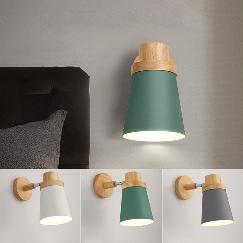 Rynx | Rotatable Shade Metal Wall Mounted Reading Light Macaron Style 1-Light Wall Lamp for Bedroom