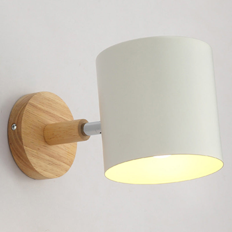 Rynx | Rotatable Shade Metal Wall Mounted Reading Light Macaron Style 1-Light Wall Lamp for Bedroom