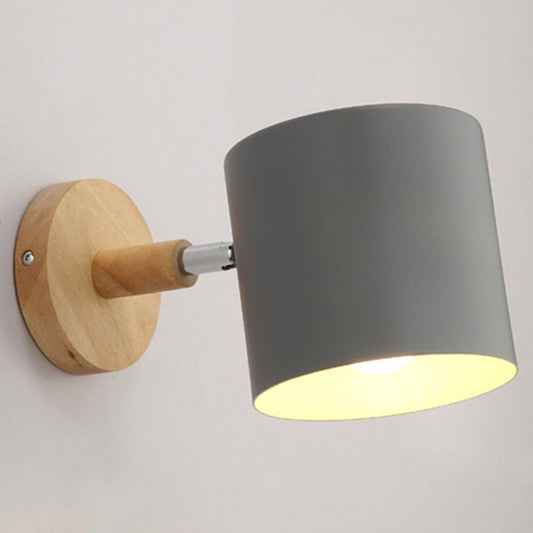 Rynx | Rotatable Shade Metal Wall Mounted Reading Light Macaron Style 1-Light Wall Lamp for Bedroom