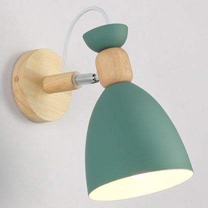 Rynx | Rotatable Shade Metal Wall Mounted Reading Light Macaron Style 1-Light Wall Lamp for Bedroom