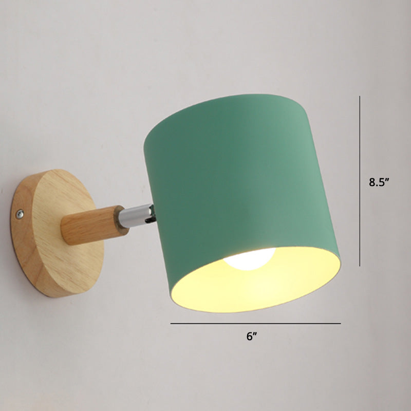 Rynx | Rotatable Shade Metal Wall Mounted Reading Light Macaron Style 1-Light Wall Lamp for Bedroom