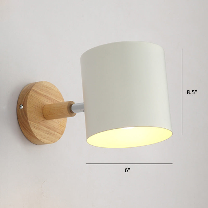Rynx | Rotatable Shade Metal Wall Mounted Reading Light Macaron Style 1-Light Wall Lamp for Bedroom