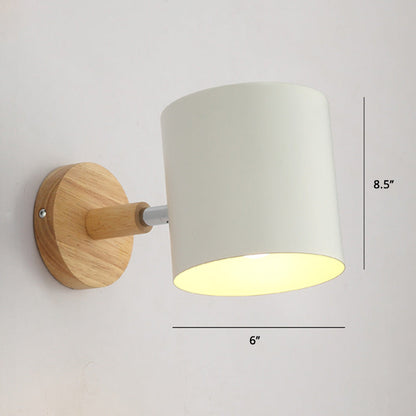 Rynx | Rotatable Shade Metal Wall Mounted Reading Light Macaron Style 1-Light Wall Lamp for Bedroom