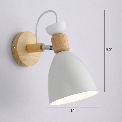 Rynx | Rotatable Shade Metal Wall Mounted Reading Light Macaron Style 1-Light Wall Lamp for Bedroom