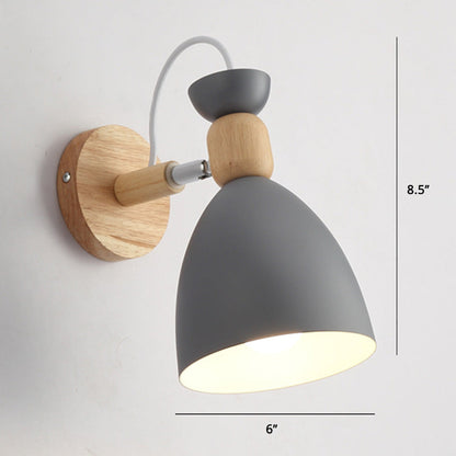 Rynx | Rotatable Shade Metal Wall Mounted Reading Light Macaron Style 1-Light Wall Lamp for Bedroom