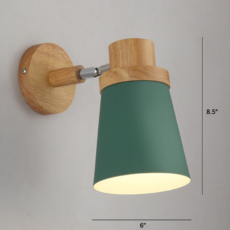 Rynx | Rotatable Shade Metal Wall Mounted Reading Light Macaron Style 1-Light Wall Lamp for Bedroom