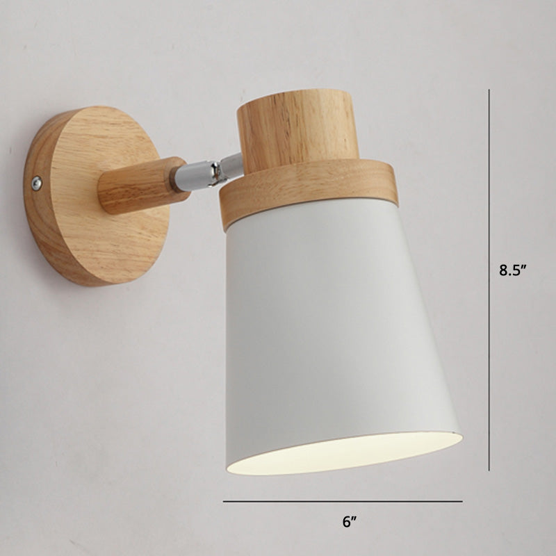 Rynx | Rotatable Shade Metal Wall Mounted Reading Light Macaron Style 1-Light Wall Lamp for Bedroom