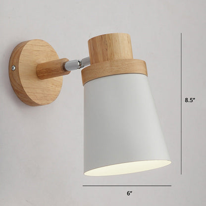 Rynx | Rotatable Shade Metal Wall Mounted Reading Light Macaron Style 1-Light Wall Lamp for Bedroom