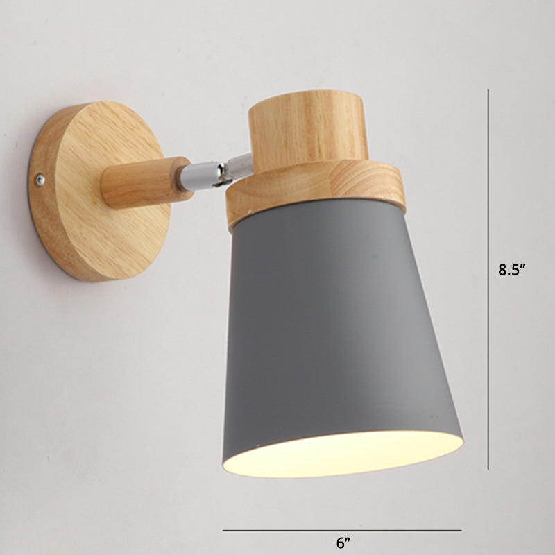 Rynx | Rotatable Shade Metal Wall Mounted Reading Light Macaron Style 1-Light Wall Lamp for Bedroom