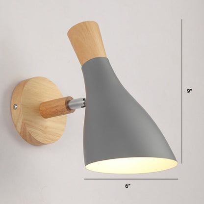 Rynx | Rotatable Shade Metal Wall Mounted Reading Light Macaron Style 1-Light Wall Lamp for Bedroom