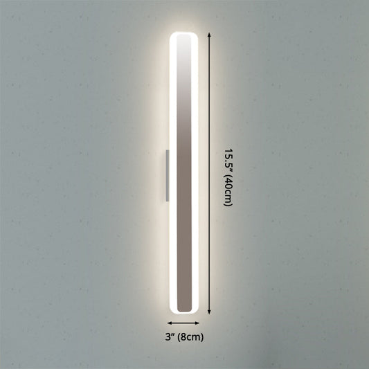 Rynx | Contemporary 16"/20" wide LED vanity lamp with acrylic-colored shade white rectangular mirror lamp in warm/white light