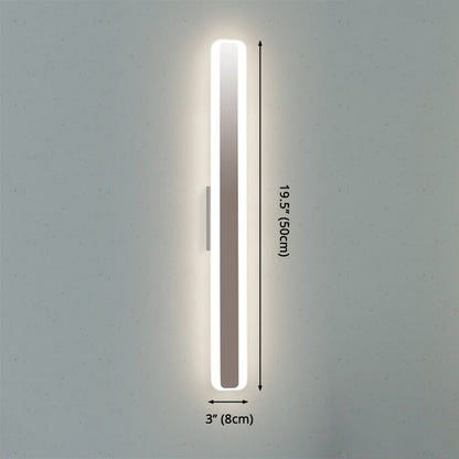 Rynx | Contemporary 16"/20" wide LED vanity lamp with acrylic-colored shade white rectangular mirror lamp in warm/white light
