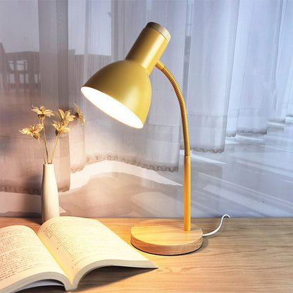 Rynx | Flexible Gooseneck Metal Reading Lamp Nordic Style Single Nightstand Lamp with Bell Shade