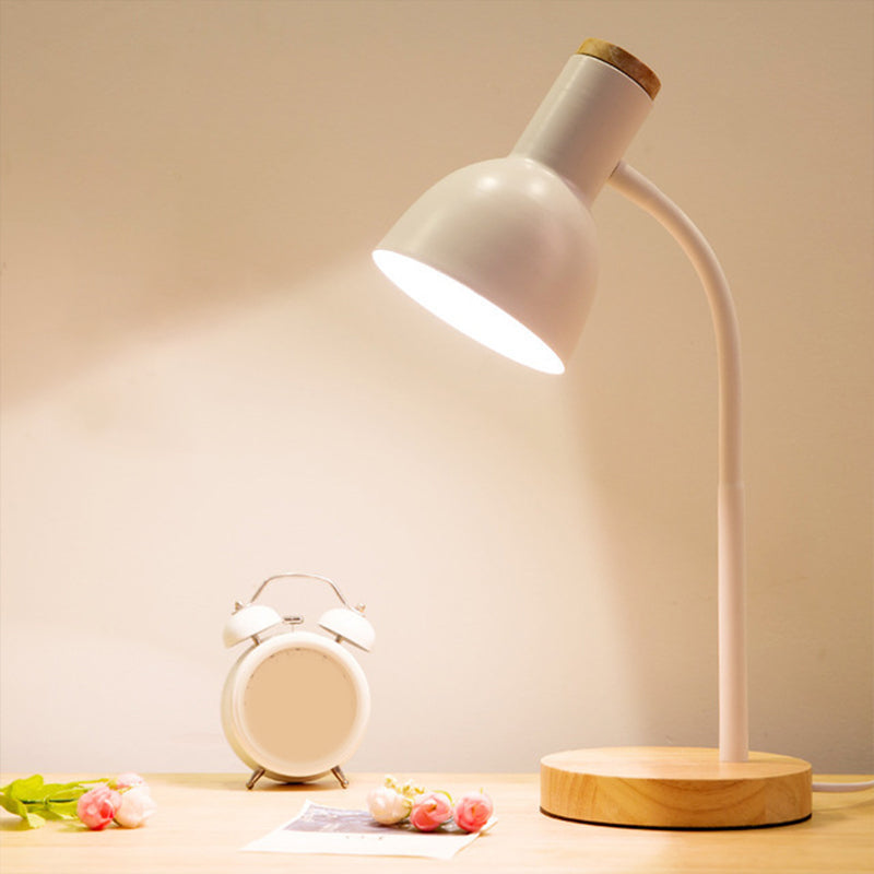 Rynx | Flexible Gooseneck Metal Reading Lamp Nordic Style Single Nightstand Lamp with Bell Shade