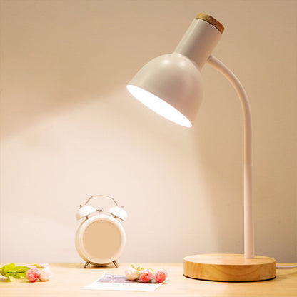 Rynx | Flexible Gooseneck Metal Reading Lamp Nordic Style Single Nightstand Lamp with Bell Shade