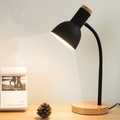 Rynx | Flexible Gooseneck Metal Reading Lamp Nordic Style Single Nightstand Lamp with Bell Shade