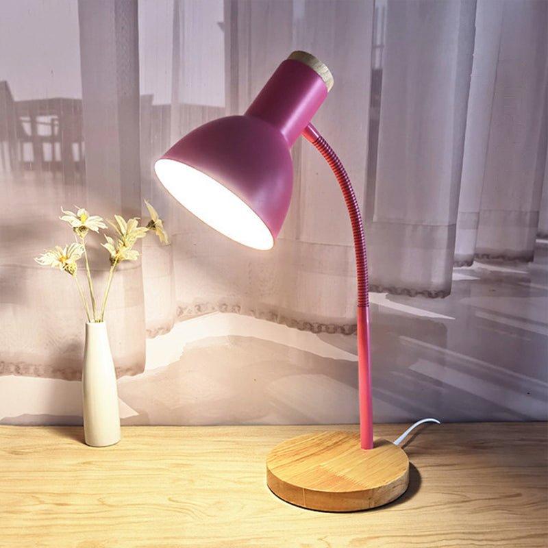 Rynx | Flexible Gooseneck Metal Reading Lamp Nordic Style Single Nightstand Lamp with Bell Shade
