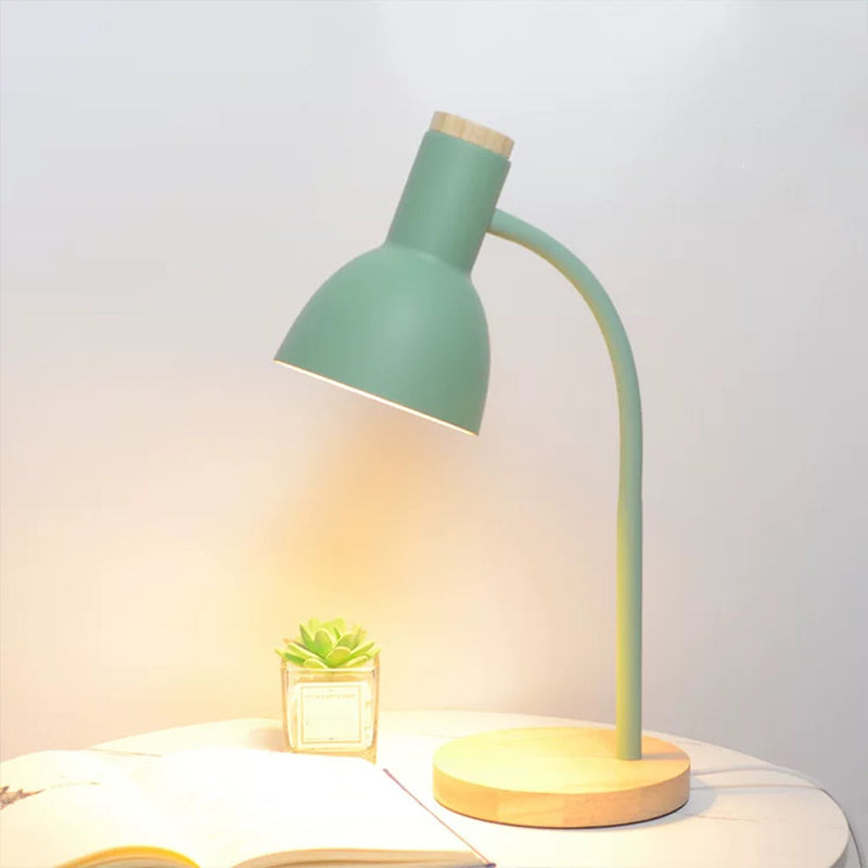 Rynx | Flexible Gooseneck Metal Reading Lamp Nordic Style Single Nightstand Lamp with Bell Shade