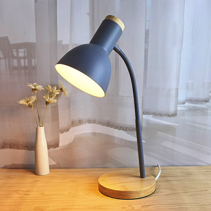 Rynx | Flexible Gooseneck Metal Reading Lamp Nordic Style Single Nightstand Lamp with Bell Shade