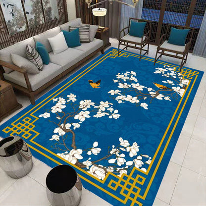 Rynx | Multi-Colored Oriental Carpet Cotton Blend Patterned Area Rug Non-Slip Back Pet-Friendly Indoor Diamond Carpet for the Living Room