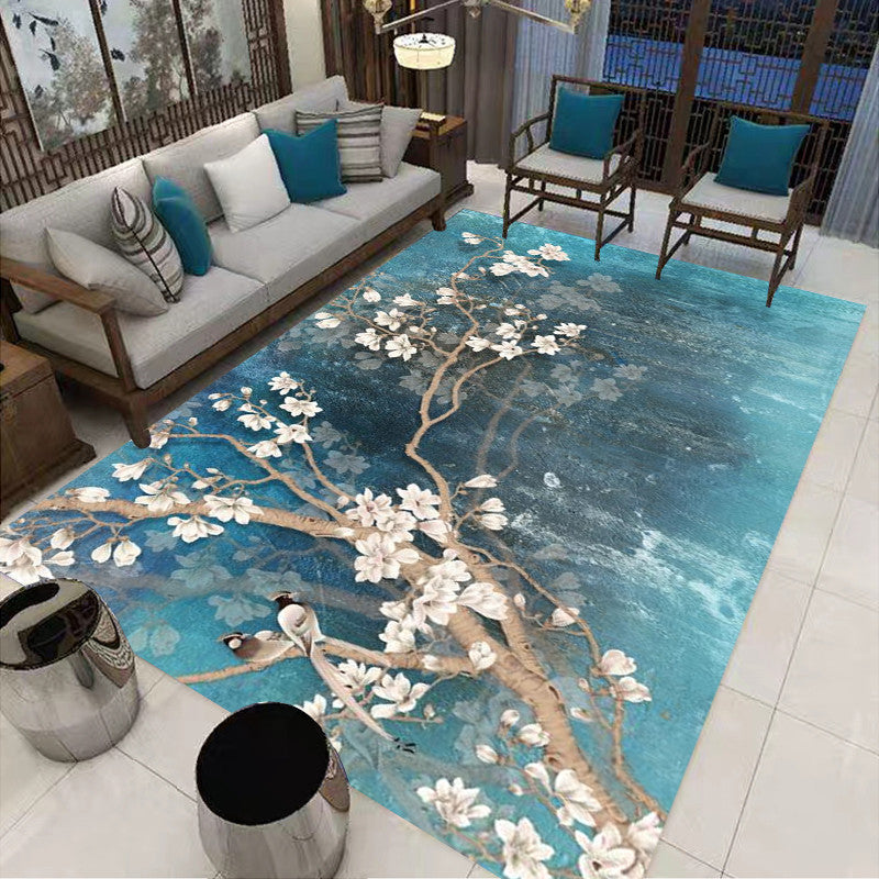 Rynx | Multi-Colored Oriental Carpet Cotton Blend Patterned Area Rug Non-Slip Back Pet-Friendly Indoor Diamond Carpet for the Living Room
