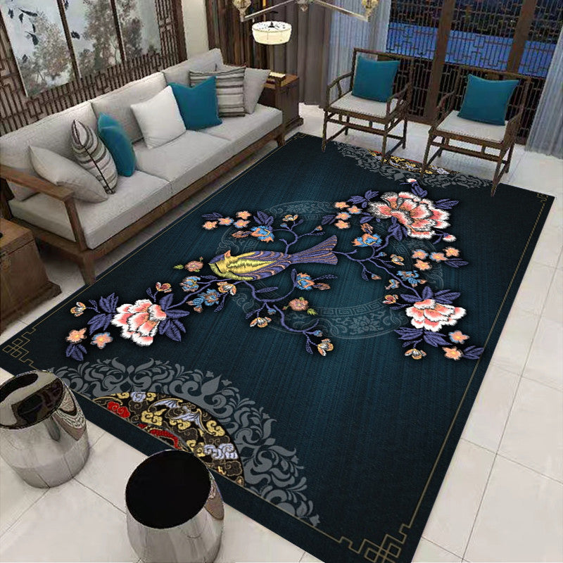 Rynx | Multi-Colored Oriental Carpet Cotton Blend Patterned Area Rug Non-Slip Back Pet-Friendly Indoor Diamond Carpet for the Living Room