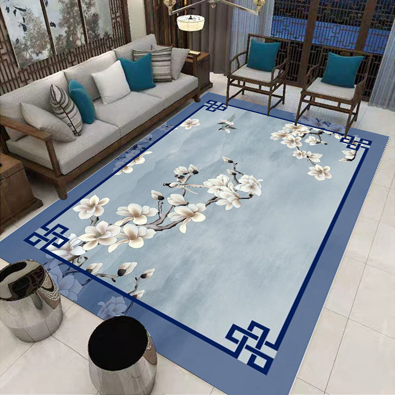 Rynx | Multi-Colored Oriental Carpet Cotton Blend Patterned Area Rug Non-Slip Back Pet-Friendly Indoor Diamond Carpet for the Living Room