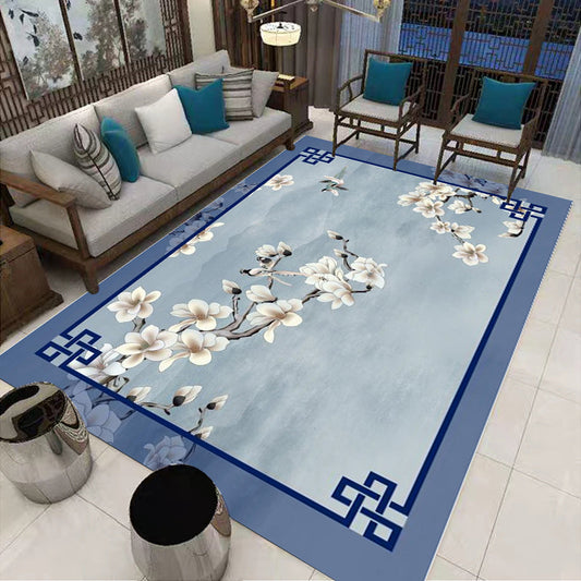 Rynx | Multi-Colored Oriental Carpet Cotton Blend Patterned Area Rug Non-Slip Back Pet-Friendly Indoor Diamond Carpet for the Living Room