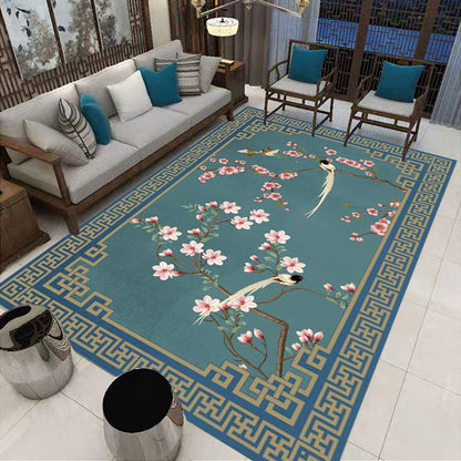 Rynx | Multi-Colored Oriental Carpet Cotton Blend Patterned Area Rug Non-Slip Back Pet-Friendly Indoor Diamond Carpet for the Living Room