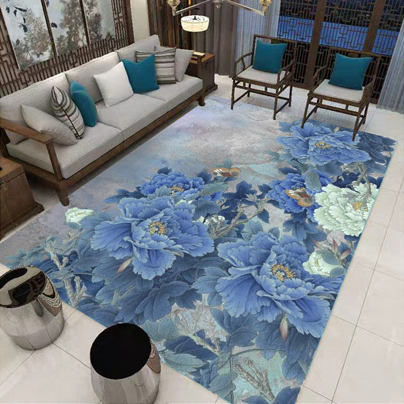 Rynx | Multi-Colored Oriental Carpet Cotton Blend Patterned Area Rug Non-Slip Back Pet-Friendly Indoor Diamond Carpet for the Living Room