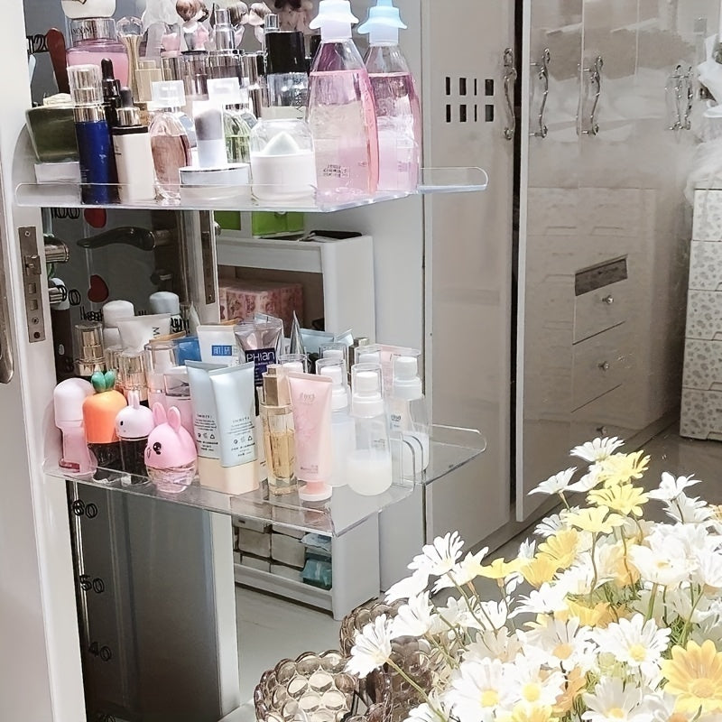 Rynx | Acrylic Shelf - Floating Hanging Shelf - Drill-Free Shower Shelf and Storage Shelf