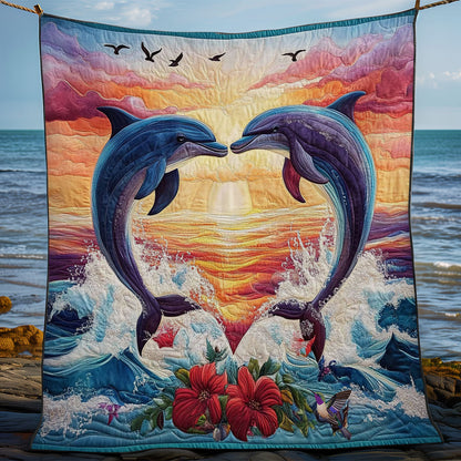 Rynx | Heart Sunset Dolphin Quilt