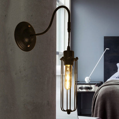 Rynx | Metal Cylinder/Hexagonal Engaged Wall Lamp Farm 1 Lamp Restaurant Wall Mount Fixture in Black