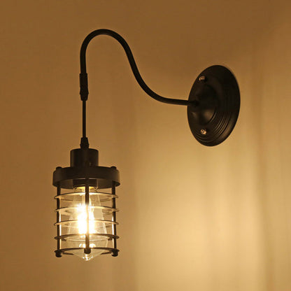 Rynx | Metal Cylinder/Hexagonal Engaged Wall Lamp Farm 1 Lamp Restaurant Wall Mount Fixture in Black