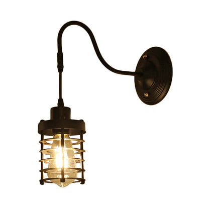 Rynx | Metal Cylinder/Hexagonal Engaged Wall Lamp Farm 1 Lamp Restaurant Wall Mount Fixture in Black
