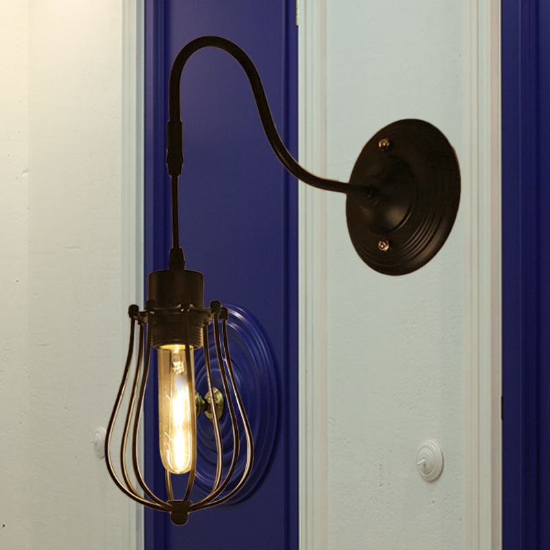 Rynx | Metal Cylinder/Hexagonal Engaged Wall Lamp Farm 1 Lamp Restaurant Wall Mount Fixture in Black