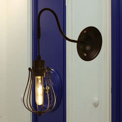 Rynx | Metal Cylinder/Hexagonal Engaged Wall Lamp Farm 1 Lamp Restaurant Wall Mount Fixture in Black