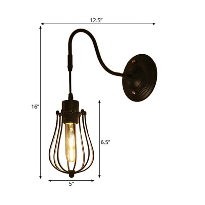 Rynx | Metal Cylinder/Hexagonal Engaged Wall Lamp Farm 1 Lamp Restaurant Wall Mount Fixture in Black