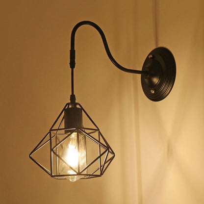 Rynx | Metal Cylinder/Hexagonal Engaged Wall Lamp Farm 1 Lamp Restaurant Wall Mount Fixture in Black