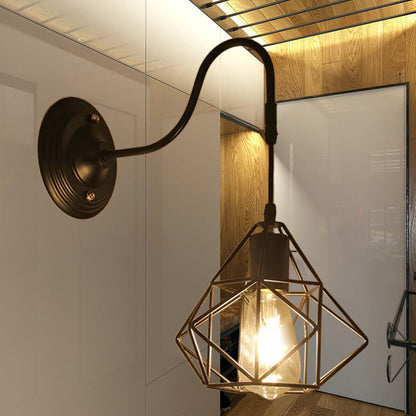 Rynx | Metal Cylinder/Hexagonal Engaged Wall Lamp Farm 1 Lamp Restaurant Wall Mount Fixture in Black