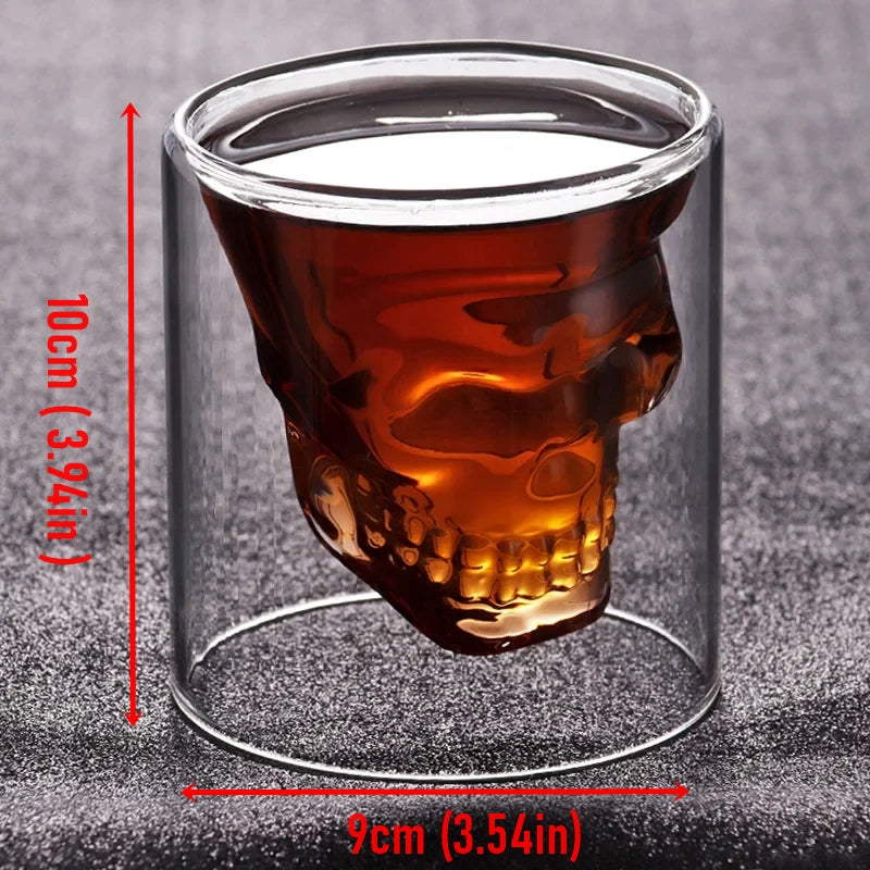 Rynx | 3D Skull Head Double Drinking Glass