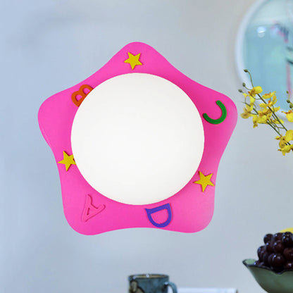 Rynx | Wood Cartoon Pattern Wall Lamp Contemporary LED Wall Lamp for Nursing Room Bedroom