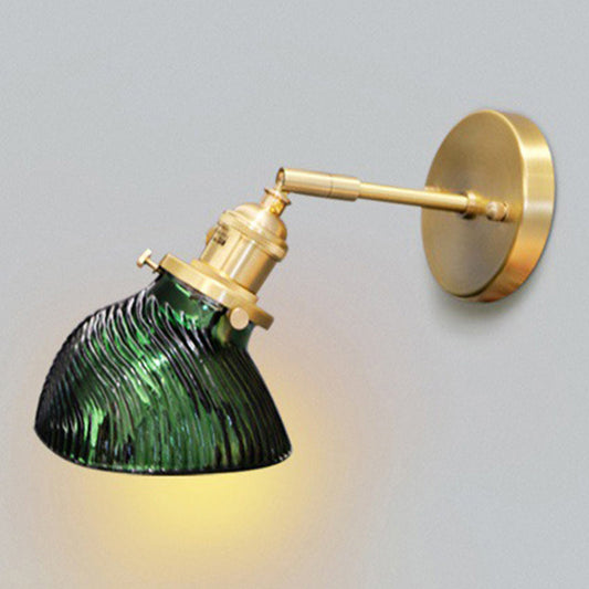 Rynx | Rotatable Wall Light for Adults Bedroom Metal Single Light Green and Brass Wall Lamp