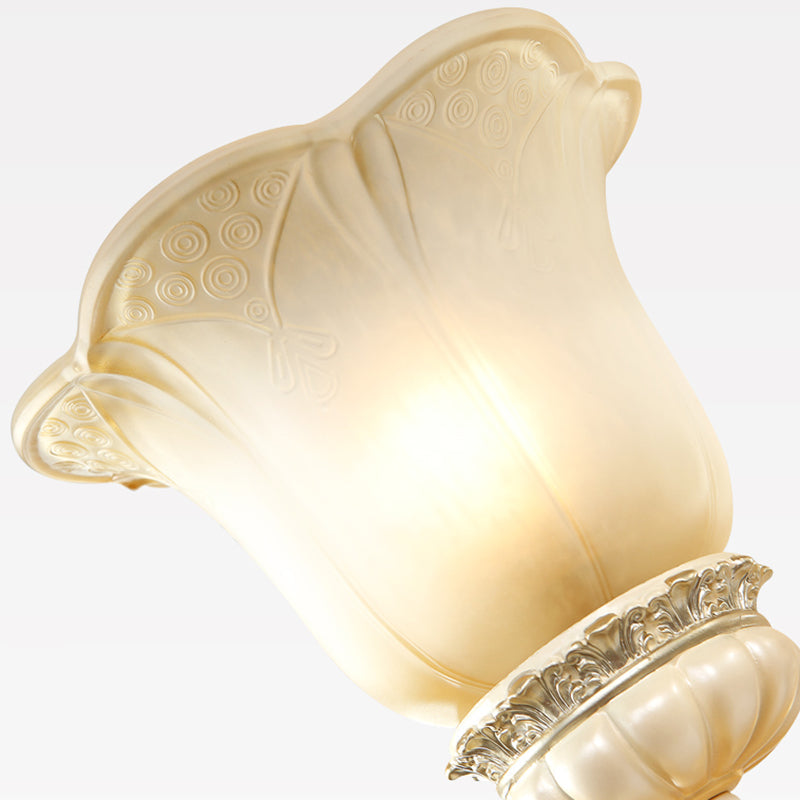 Rynx | Flowers White Glass Wall Mounted Light Traditional 1/2 Lights Hall Wall Lamp with Crystal Drops