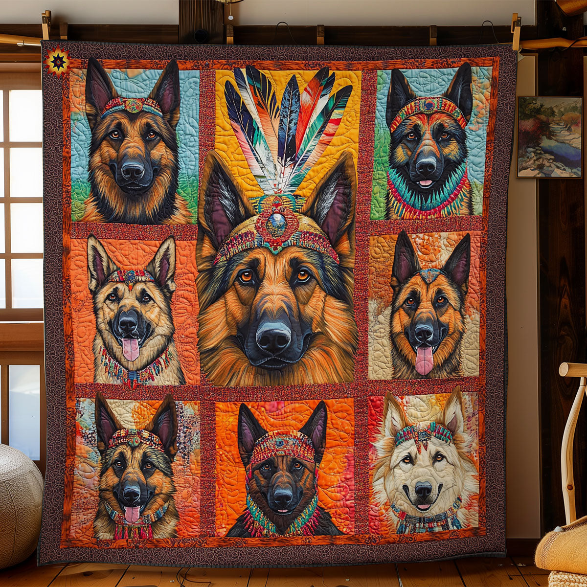 Rynx | Native American German Shepherd Quilt